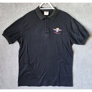 VTG Grand Canyon Black Embroidered Eagle Logo Single Stitch Polo Shirt Size XL